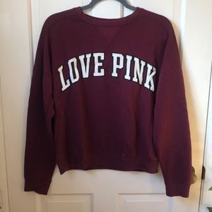 PINK VS burgundy crewneck sweatshirt